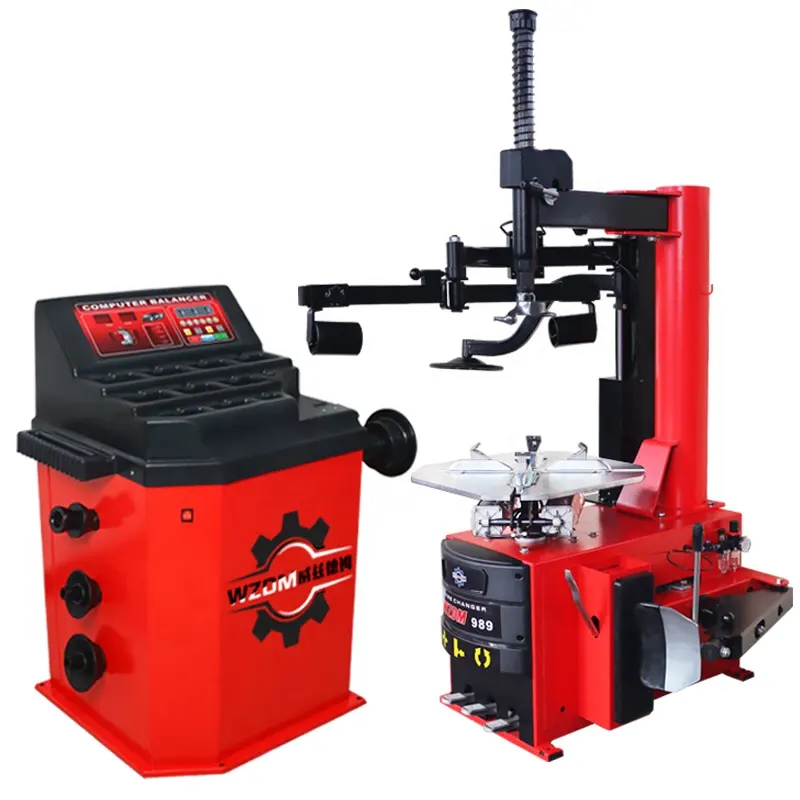 WZDM T-989 semi automatic Tyre Changing Machine and balancer combo for car auxiliary arm Manual Tire Changer