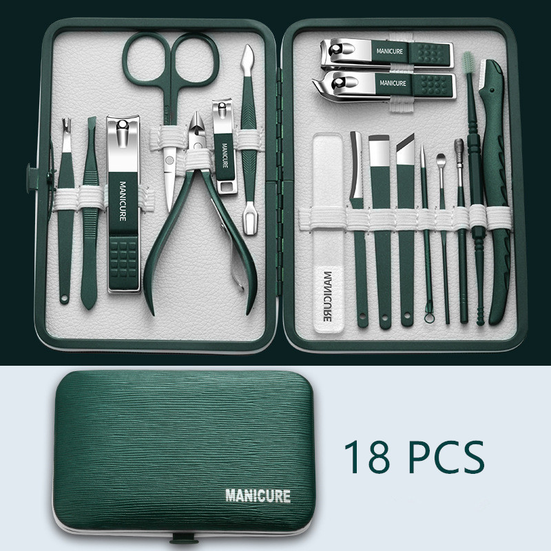 Ensemble de manucure vert 18 PCS