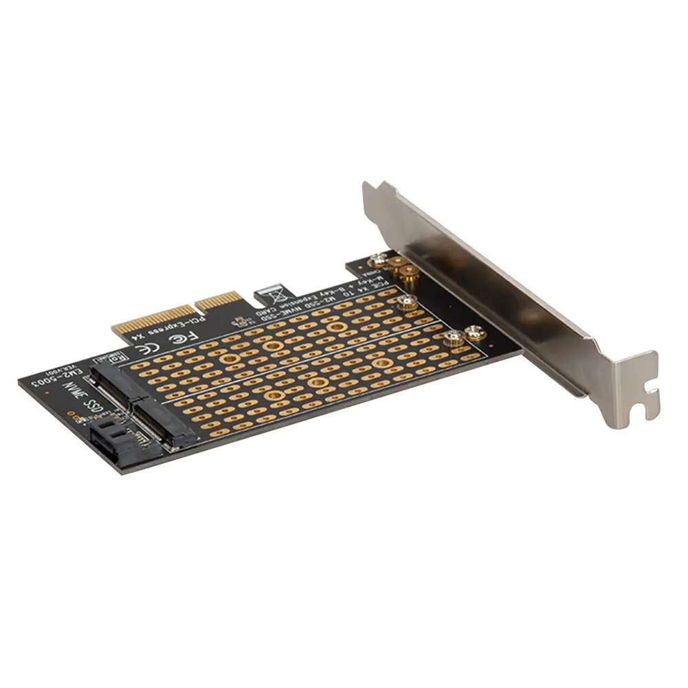 Tarjeta adaptadora de hardware PCIE a M.2 SSD a PCIE X4 Modo dual de lectura y escritura de alta velocidad para NVME y SATA