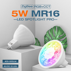Zigbee สปอตไลท์ LED GU5.3 3.0 MR16 5W ac/dc 12-24V 400-500lm แอป/ เสียง/2.4G RF รีโมทคอนโทรล RGB + CCT> 80สี - Product Image 2