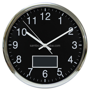 Золотые аналоговые настенные часы с цифровым ЖК-дисплеем - Product Image 4