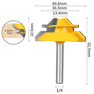 45 derece gönye yönlendirici Bit ağaç İşleme freze kesicisi 1/2 1/4 kırpma makinesi oyma makinesi cnc işleme seti kesme aletleri - Product Image 5