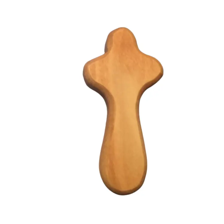 Cruce de bolsillo de madera para niños y adultos, regalo religioso personalizado