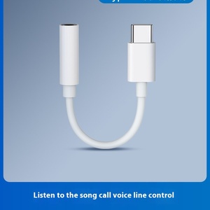 Usb C Type C Male Adapter Port to 3.5mm Female Aux Audio Earphone <strong>Cable</strong> Jack Black White 3.5mm Type-c Audio Adapter <strong>Cable</strong> - Product Image 2