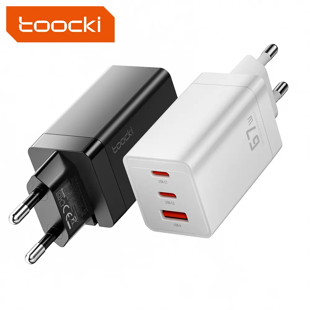 Toocki 67W GaN charge de voyage protection contre les surtensions USB type c sortie multi-ports chargeur de téléphone rapide