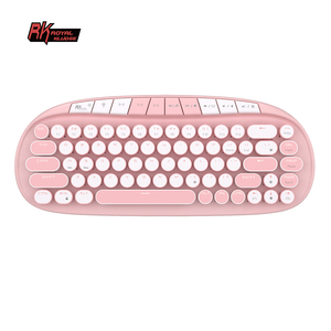 Royal Kludge RK Round pink Mini Gaming <strong>Keyboard</strong> <strong>Programmable</strong> 68 Keys Round Keycaps Retro Typewriter <strong>Mechanical</strong> <strong>Keyboard</strong> for Girl - Product Image 1