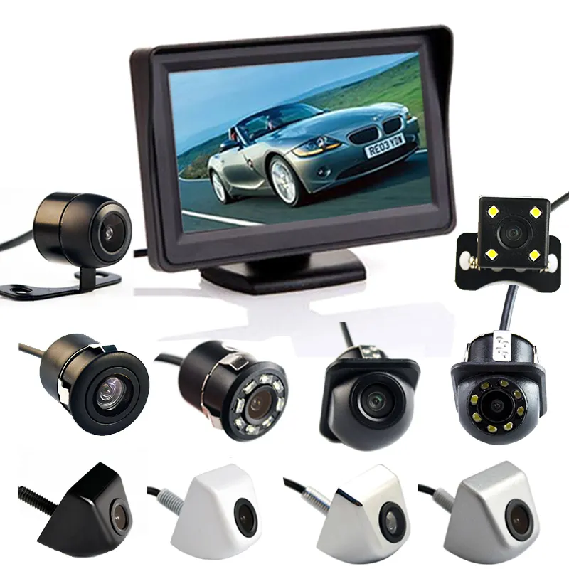 4.3" Screen For Rear View Reverse Camera TFT LCD Display HD Digital Color 4.3 Inch PAL/NTSC with suction mount Car Monitor