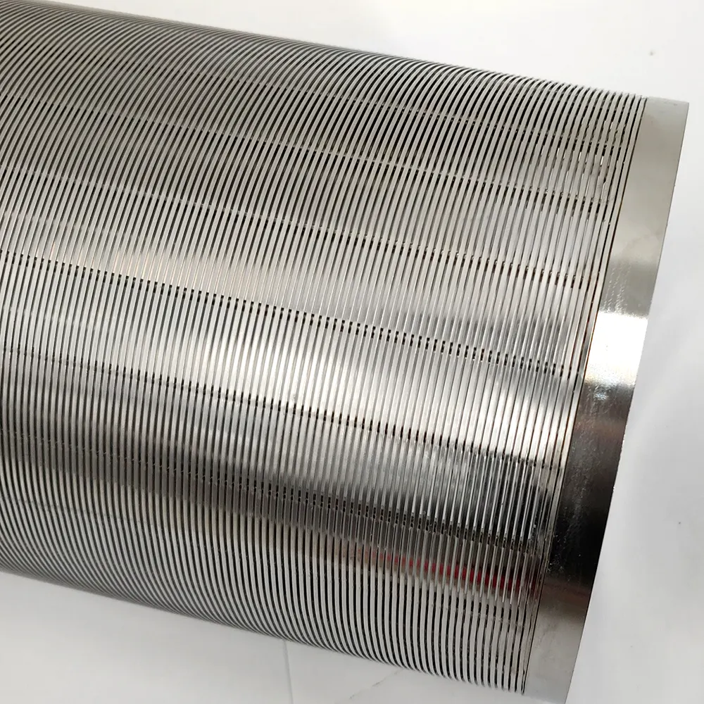Endüstriyel süper ince filtre tüp oluklu paslanmaz çelik kama tel örgü filtre kama tel ekran