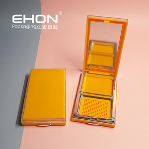 新款矩形方形紧凑型粉盒带镜面粉扑盒2合1定制空压装化妆品自有标签 - Product Image 1