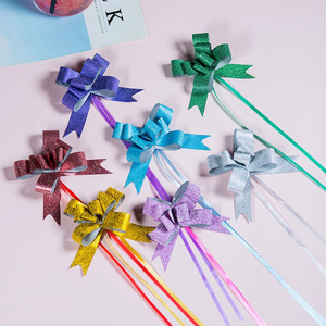 Gift Golden Pull <strong>Bows</strong> Gift Box Packaging Decorative Waterproof Sparkle String Ribbon Pull <strong>Bow</strong> - Product Image 1
