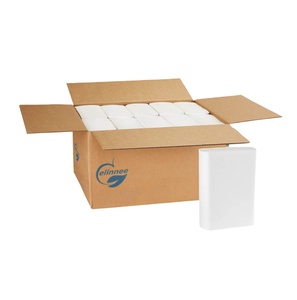 Wholesale 1-Ply Interleaved Hand Paper Towel Single Fold and <strong>Interfold</strong> <strong>V</strong>-Fold Design for Toilets - Product Image 1