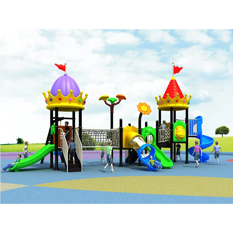 Toboggan de terrain de jeu sur mesure Équipement de terrain de jeu pour enfants Terrain de jeu intérieur extérieur avec toboggan et balançoire