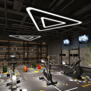Projekt Benutzer definierte lineare Pendel leuchte Aluminium RGB Dimmbare LED dreieckige Hängelampe für Fitness studio - Product Image 6