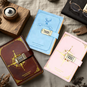 Agenda mensual de cuero PU A5 con estampado personalizado, bloqueo de planificador semanal, índice de color, divisor de pestañas, diario, cuaderno para regalo - Product Image 1