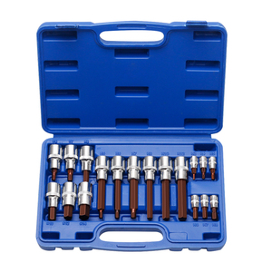 18 parça S2 iç Hex soket uçları elektrik anahtarı seti araçları için 1/2 inç 1/4 inç kutusu - Product Image 1