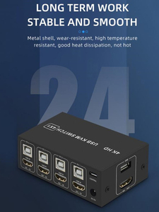 4K USB KVMスイッチボックス4ポート4K HDMI対応USB KVMスイッチサポートPCプリンターワイヤレスキーボードマウスUSBおよびPS2 DP - Product Image 2