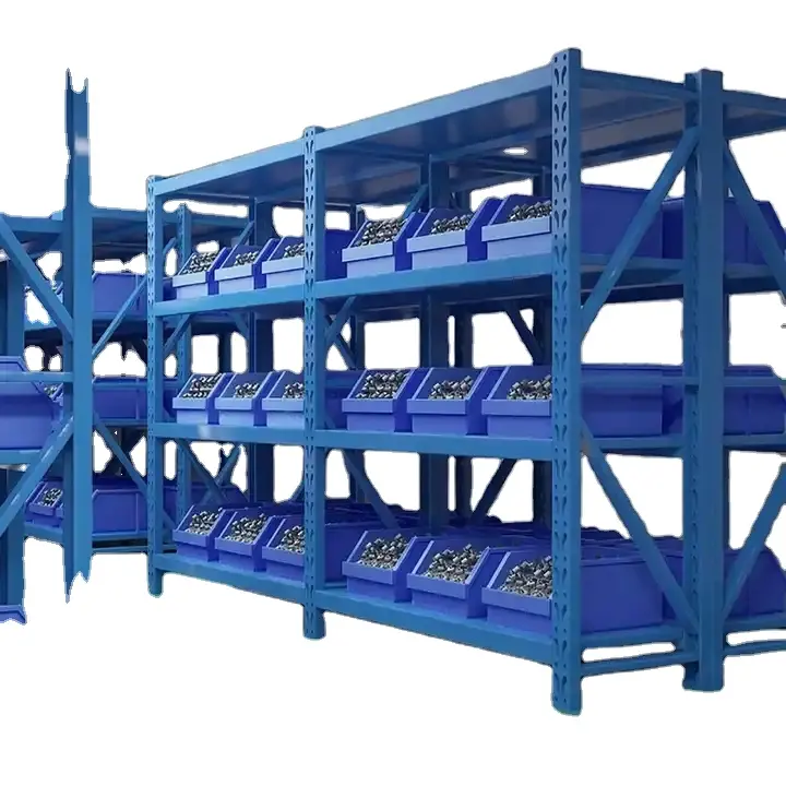 Estante de almacenamiento industrial resistente de fábrica de fabricación, sistema de estantería de acero para apilar estantes y estantes