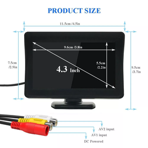 Sistema de visión trasera Awintech con pantalla IPS de 4,3 pulgadas y cámara de respaldo Universal impermeable de visión nocturna HD de 170 grados para automóviles - Product Image 4