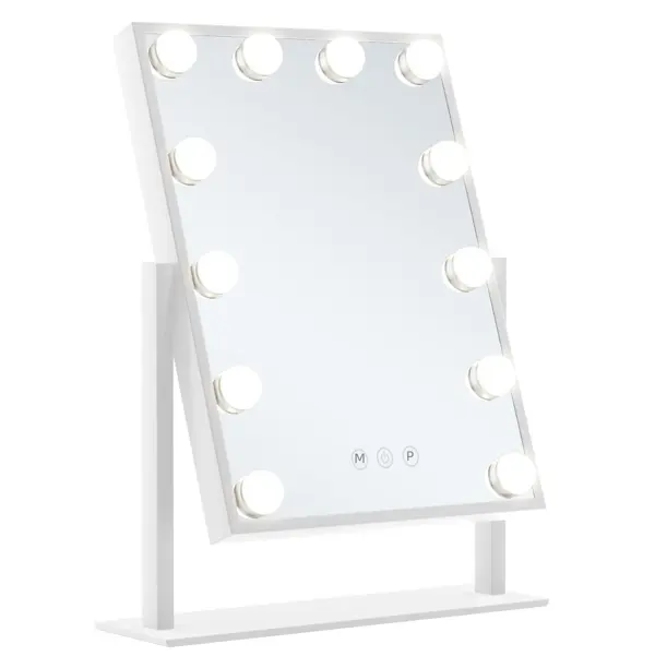 Espejo de maquillaje con luz de 12 bombillas Espejo de Hollywood