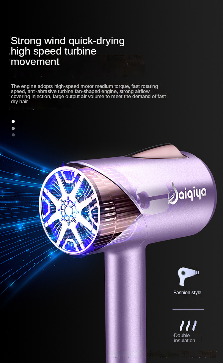 Negative ion hair dryer foldable hot and cold wind blue hammer professional hair dryer household student dormitory drop shipping