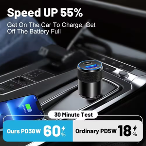 อะแดปเตอร์ชาร์จเร็วในรถ <span class=keywords><strong>USB</strong></span> 38W, ชาร์จเร็ว3.0 Type C อะแดปเตอร์สำหรับ iPhone 15และ Huawei สำหรับ Samsung - Product Image 3