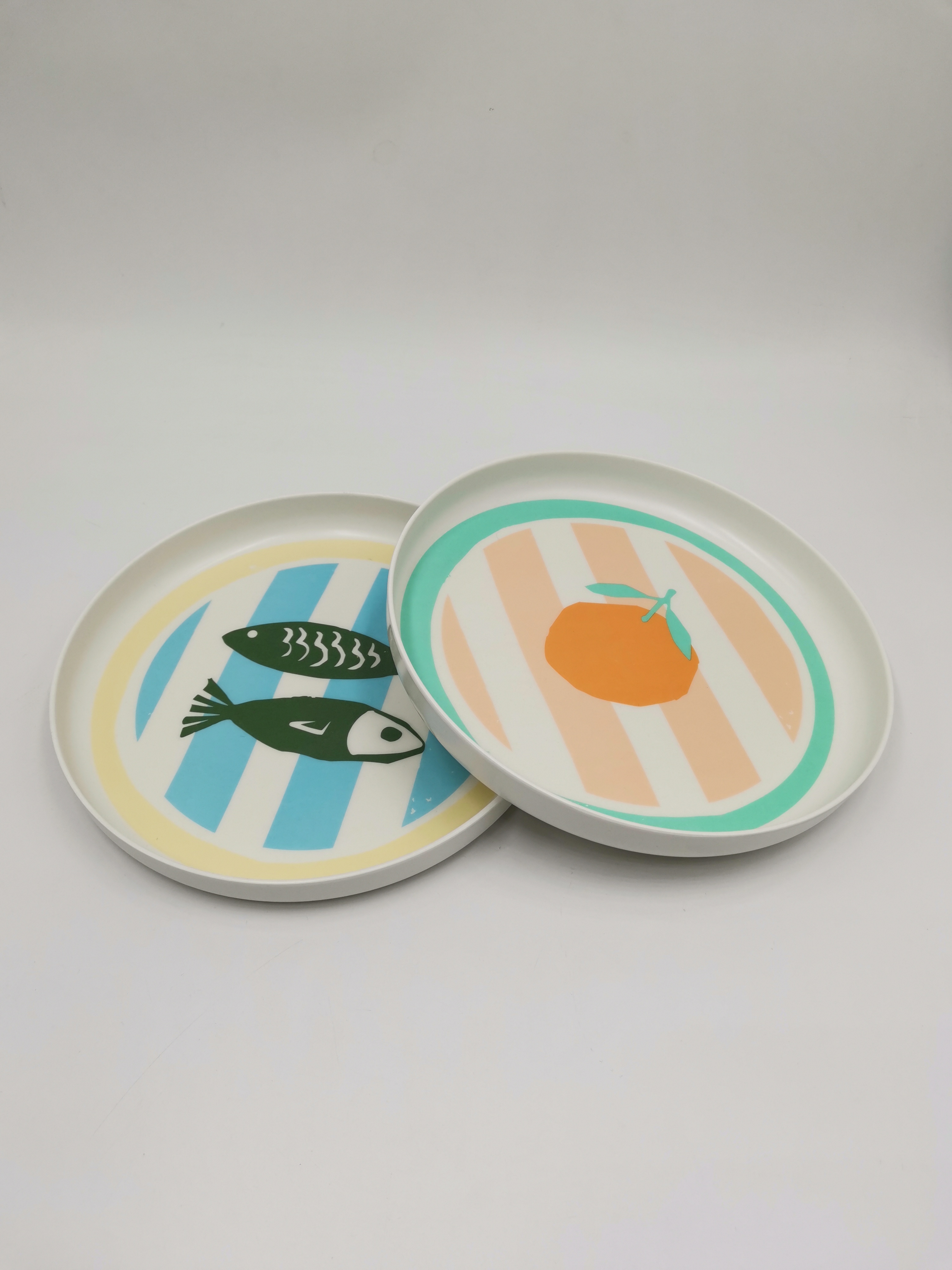 Baby  Bamboo Plat Round Shape Modern Children Bamboo Fiber Plate