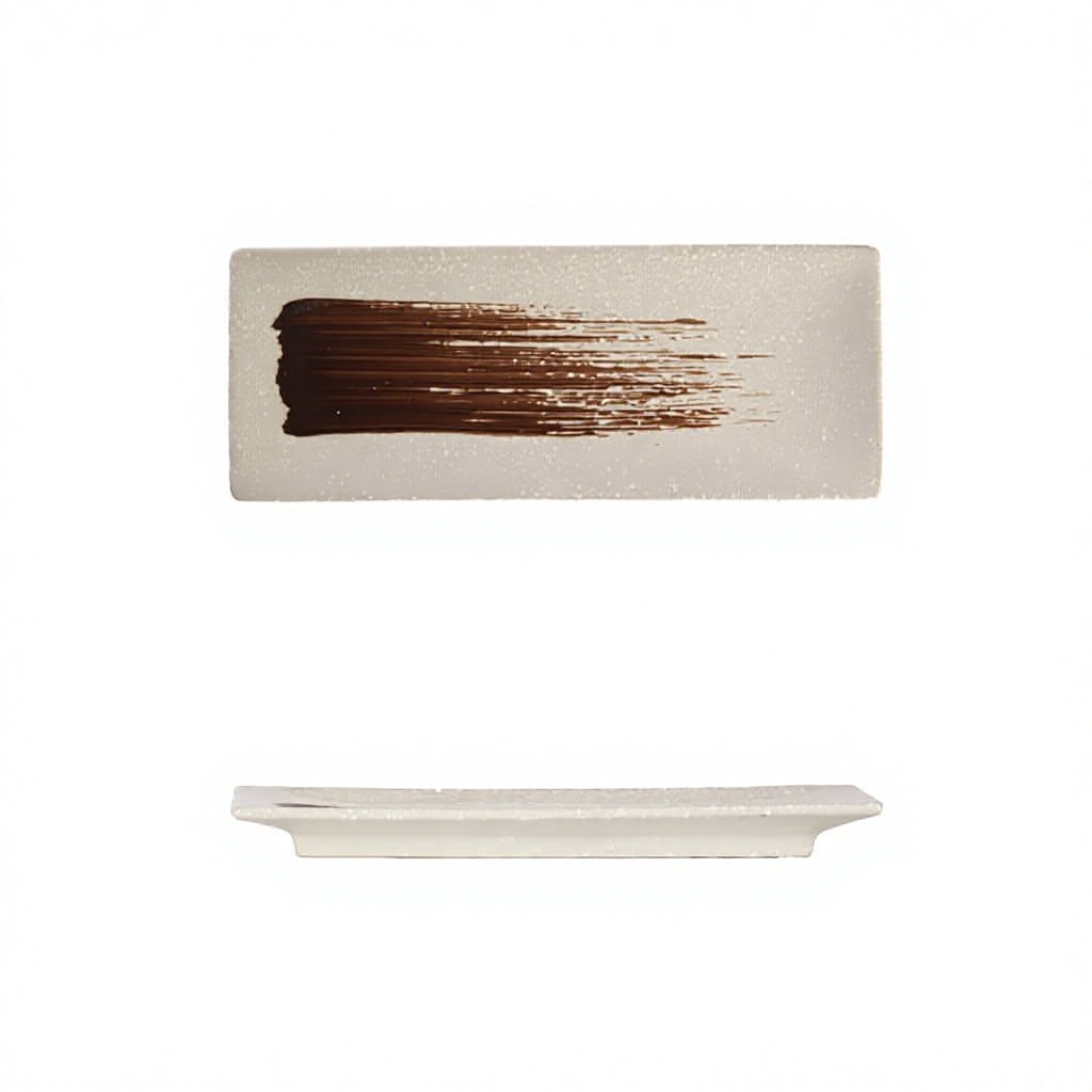 White with brown line