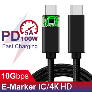 卸売新規サポート電力供給 PD まで 100 ワットタイプ C にタイプ C ケーブル e マークチップ