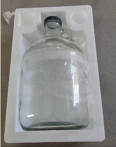 แก้ว5L พร้อมฝาเกลียวปากกว้างสำหรับหมักแบทช์ไวน์เบียร์ไซเดอร์ขวดแก้วที่จับ - Product Image 1