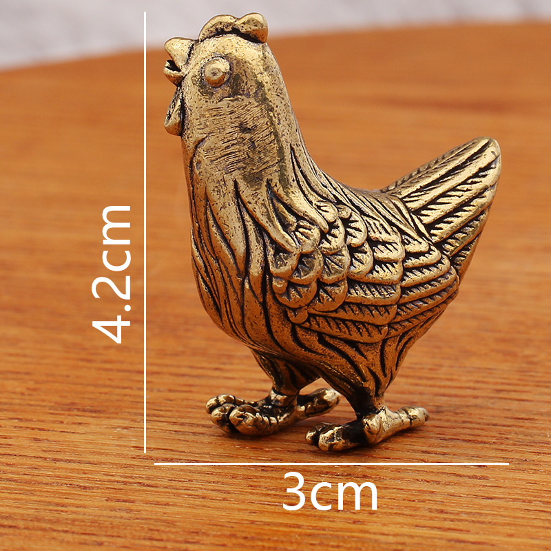 Ornement coloré de grand poulet du zodiaque pesant