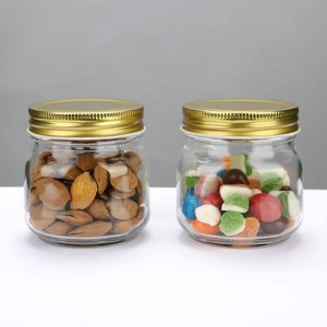8オンスカバーガラス瓶普通口メイソンジャー食品キッチンソースキャンディー透明収納ジャー - Product Image 3