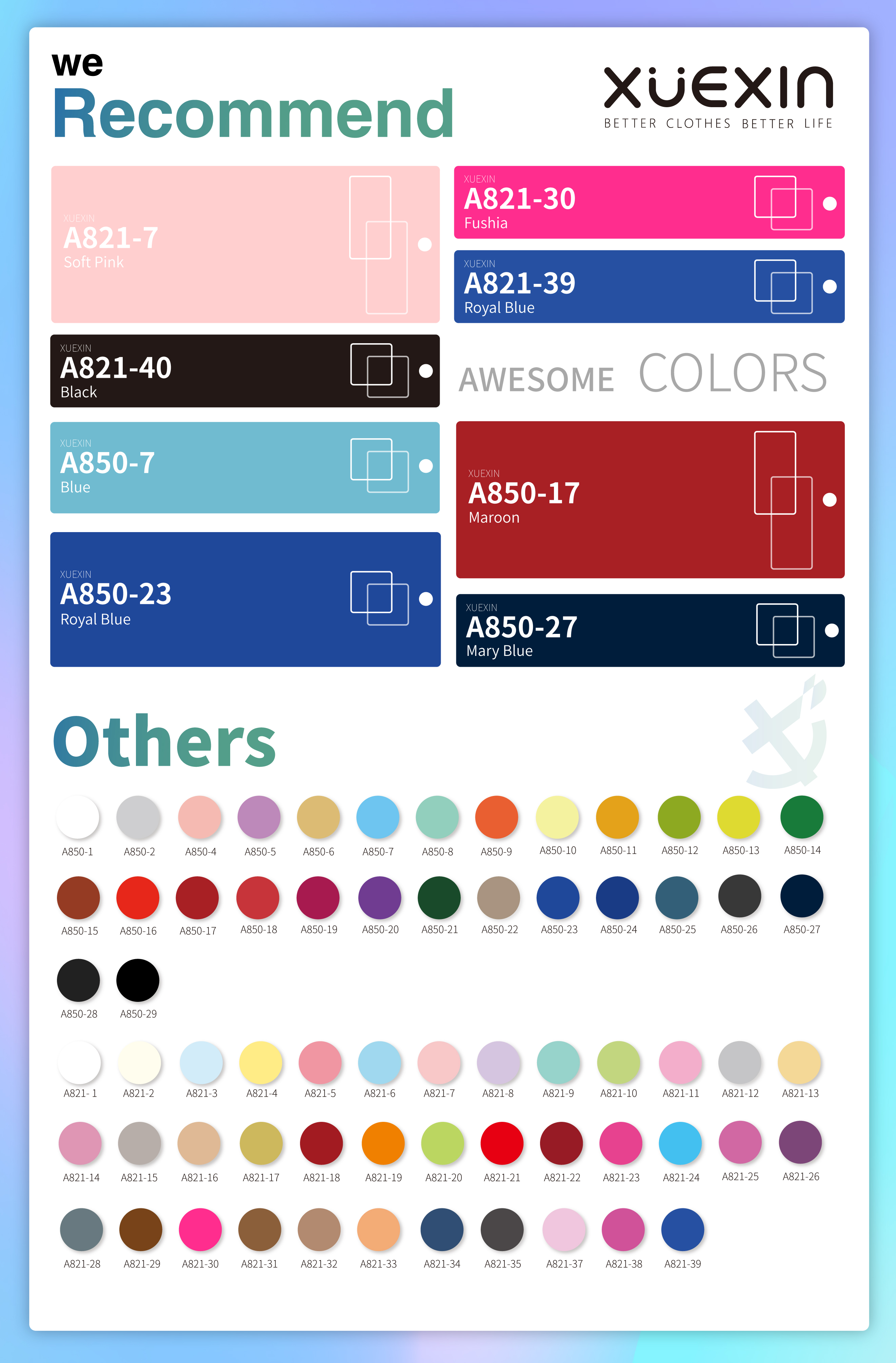 Me contacter pour des couleurs personnalisées