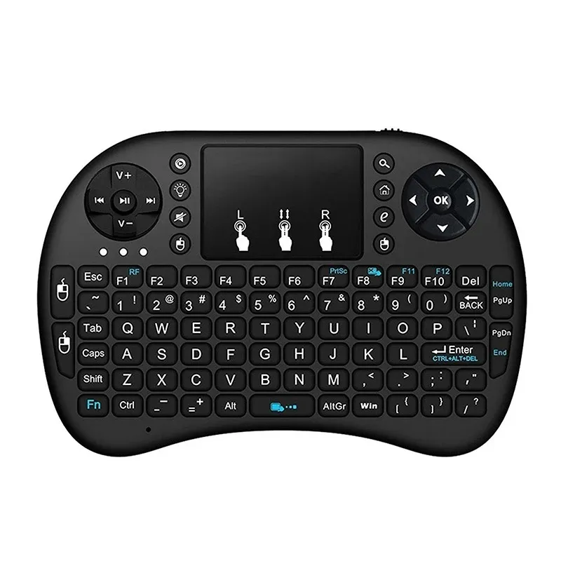 2,4G Беспроводная клавиатура, портативная сенсорная панель, цветная подсветка, воздушная мышь I8, Беспроводная складная мини-клавиатура для Android TV Box