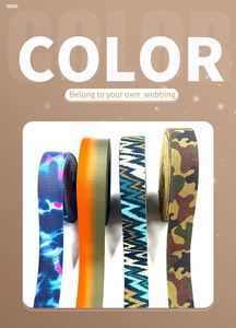 Jinsly Tasma 38mm Fashion Custom Jacquard Webbing Letter Pattern Polyester Nylon Non Elastic for Handbag Strap - Product Image 3