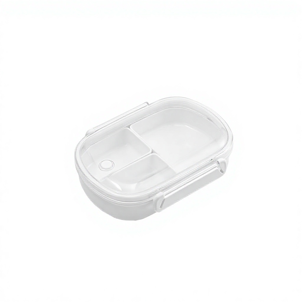 White-490ml compartment lunch box
