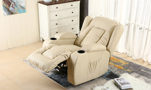 עור מפוצל כורסת כיסא מסתובב ונדנדת סלון פנאי כיסא חשמלי עיסוי ספה - Product Image 2