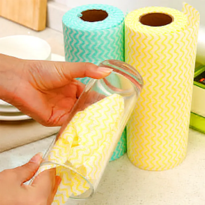 गर्म बिक्री कारखाने में रसोई सफाई कपड़े के लिए थोक प्रतिस्पर्धी मूल्य गैर-बुने वाली हवा में रखे कागज का उत्पादन किया