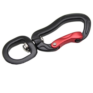 Small <strong>Size</strong> Spring Lock Carabiner Swivel Spring Cord Strap Aluminum <strong>Hook</strong> for Dog Harness - Product Image 1