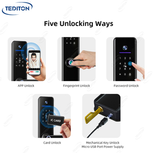 Tediton 6068 Fechadura digitale in tempo reale Intercom Smart Lock Camera biometrica e serratura delle impronte digitali - Product Image 4