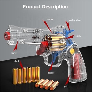 Transparent 357 ZP5 <strong>Revolver</strong> Soft Bullets Pistol Gun Toy EVA Foam Dart Blaster Bullet Guns Shell Ejecting Toy Gun Weapon Model - Product Image 6