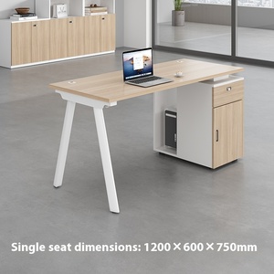 シンプルモダン4/6人固体MDFコンピュータワークステーションオフィスチェア組み合わせカードシートパネルスタイル - Product Image 5