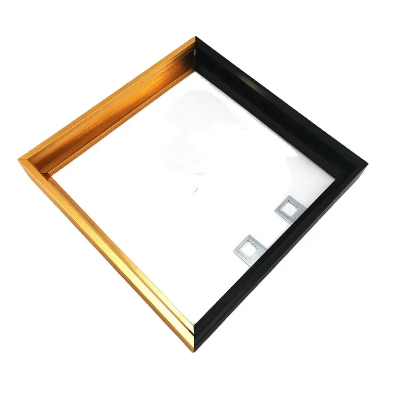 Quadratischer Spiegel rahmen aus Aluminium legierung, gebürstetes Gold, schwarz, quadratisch, an der Wand montiertes Badezimmer