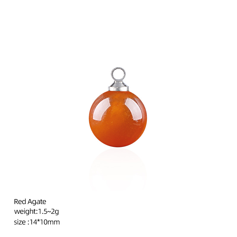 Pendentif rond agate rouge 10mm