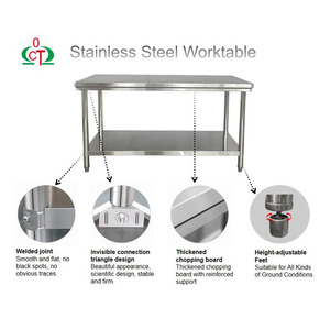 Tùy chỉnh thép không gỉ nhà bếp bàn làm việc/304 thép không gỉ nhà hàng bàn làm việc - Product Image 5