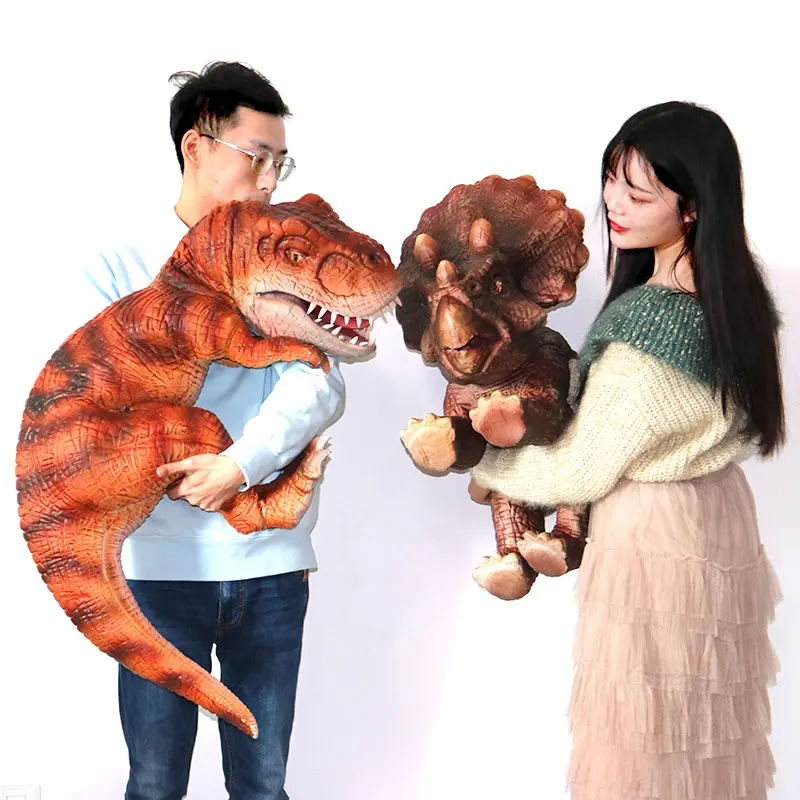 Dino-marioneta de goma personalizada para bebé, alta calidad, realista, a la venta