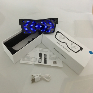 2025 беспроводное приложение DIY RGB СВЕТОДИОДНЫЕ светящиеся солнцезащитные очки со светодиодным экраном программируемые очки затвора для вечеринки - Product Image 6