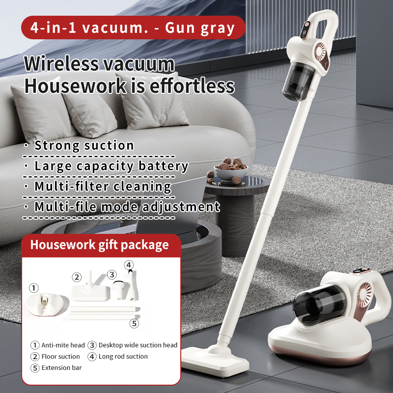 Aspirateur blanc + anti-acariens