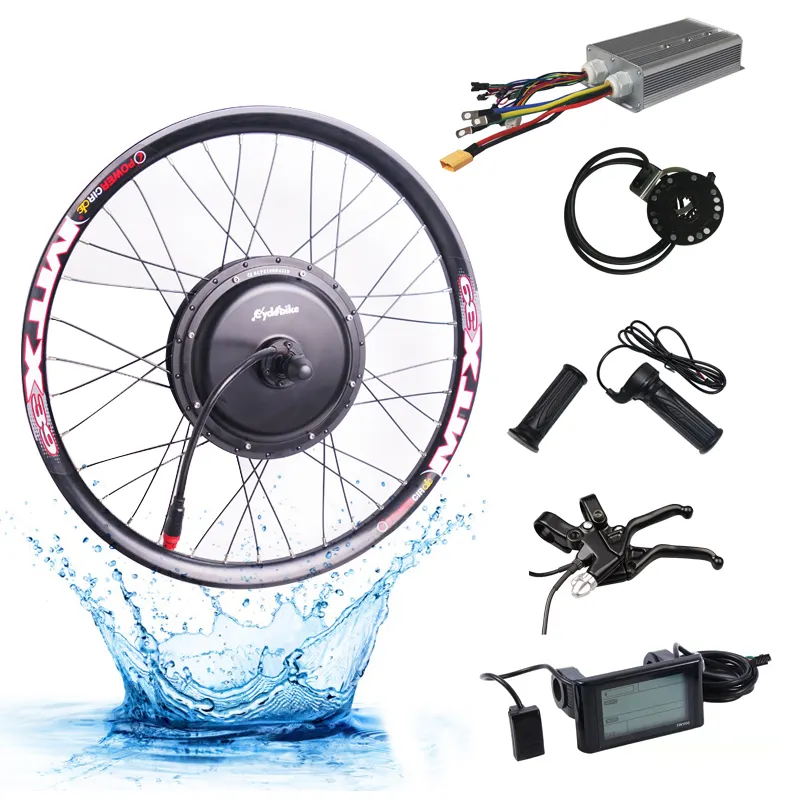 MTX jant 48v fırçasız dişlisiz dc motor e bisiklet elektrikli bisiklet dönüşüm kiti 2000w ile LCD SW900 ekran