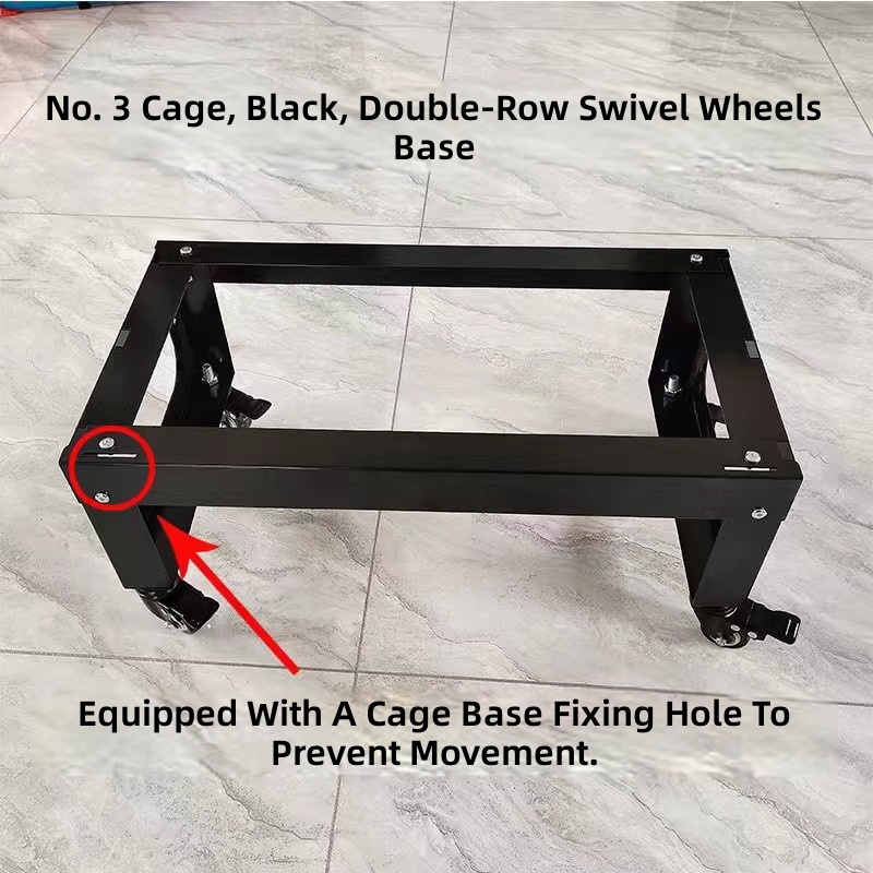 Base giratoria negra de 60 cm para ruedas.