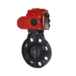 DN80 DN100 PN10 UPVC CPVC耐腐食性ウエハータイププラスチック電気バタフライバルブ220VAC 24VDC - Product Image 3